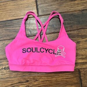 SoulCycle pink lululemon energy bra